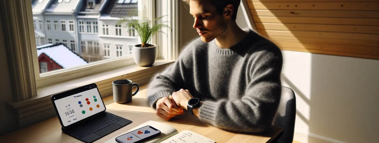 Norwegian adult using mental health app and teletherapy with wearable data at home