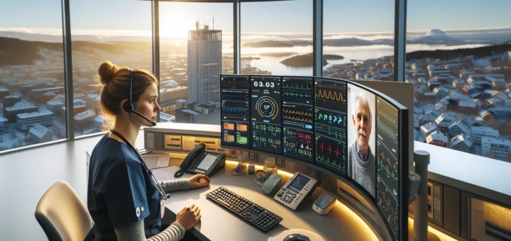 Norwegian clinicians monitor remote patients with ai tools in a hospital