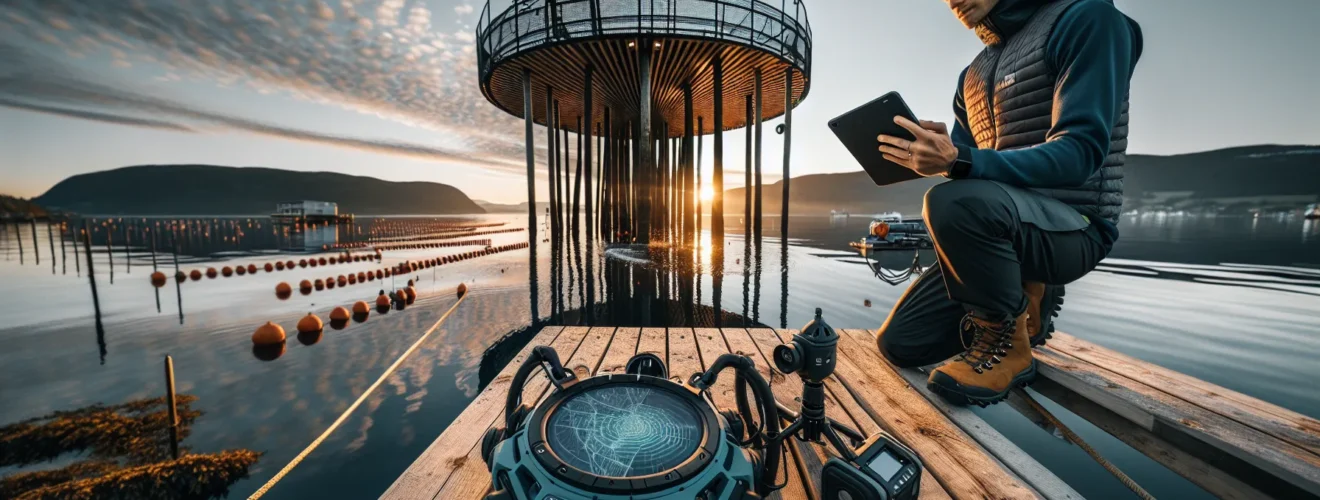 Norwegian founders test robotics by oslo fjord with floating solar at sunrise